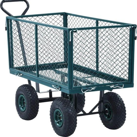 vidaXL Chariot de jardin vert 350 kg