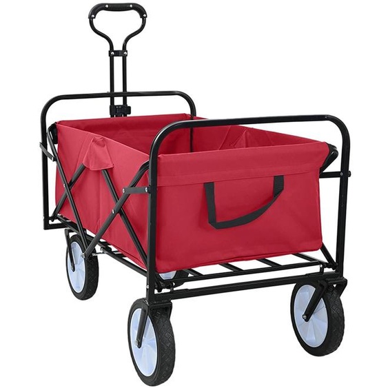 vidaXL Chariot pliant rouge 94 x 53 x 99 cm en tissu Oxford