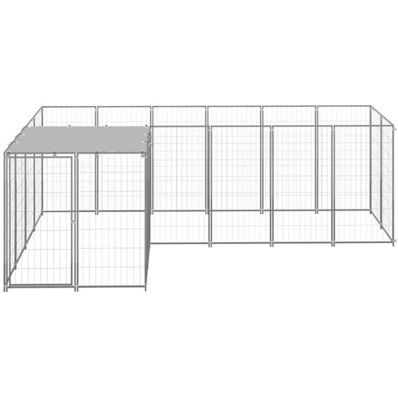 vidaXL Chenil Argenté 4,84 m² Acier