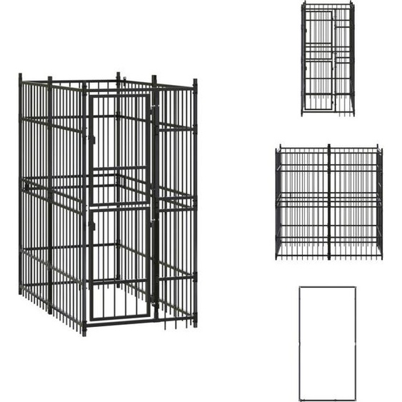 vidaXL Chenil extérieur acier 1,84 m² - Chenils et parcs pour chiens