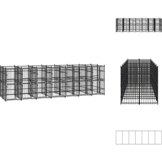 vidaXL Chenil extérieur acier 12,9 m² - Chenils et parcs pour chiens