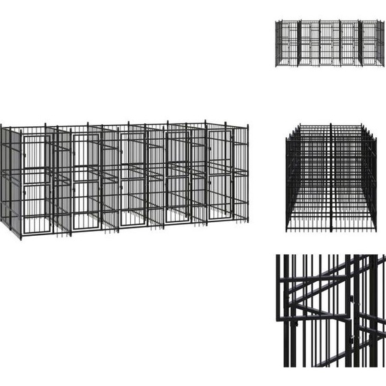 vidaXL Chenil extérieur acier 9,22 m² - Chenils & parcs pour chiens