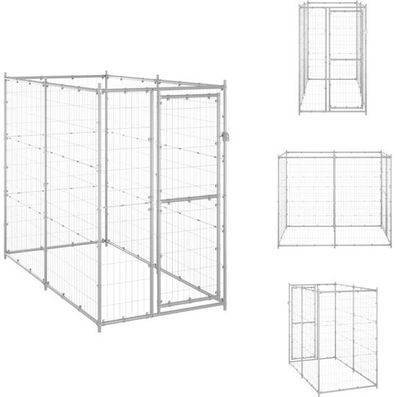 vidaXL Chenil extérieur Acier galvanisé 110x220x180 cm - Chenils et parcs pour chiens