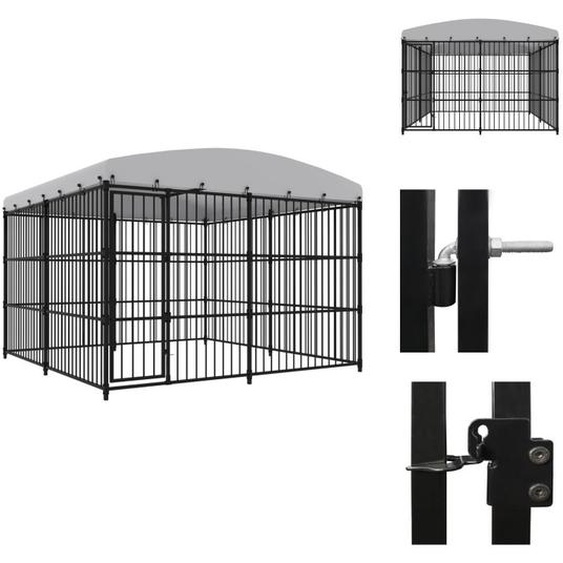 vidaXL Chenil extérieur avec toit 300x300x210 cm - Chenils et parcs pour chiens