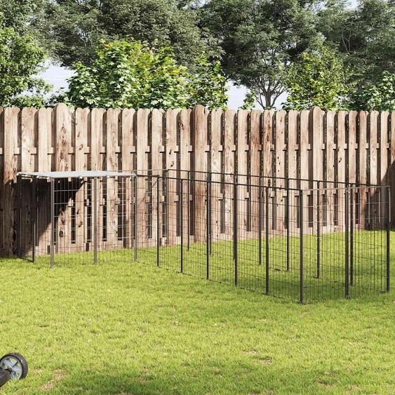 vidaXL Chenil noir 6,05 m² Acier