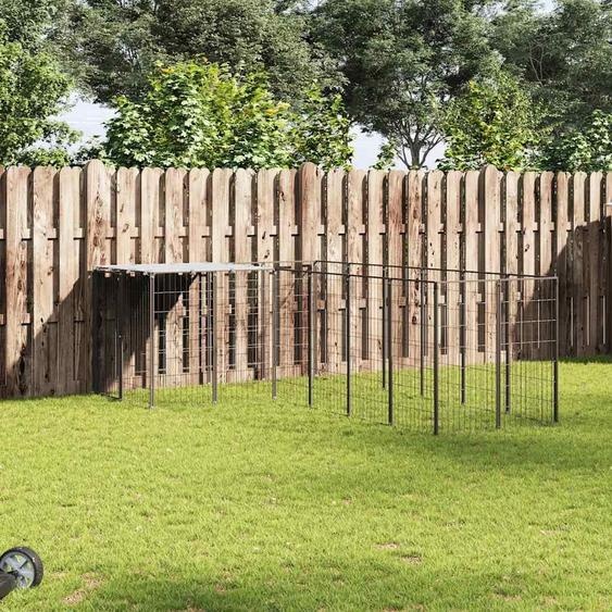 vidaXL Chenil noir 8,47 m² Acier