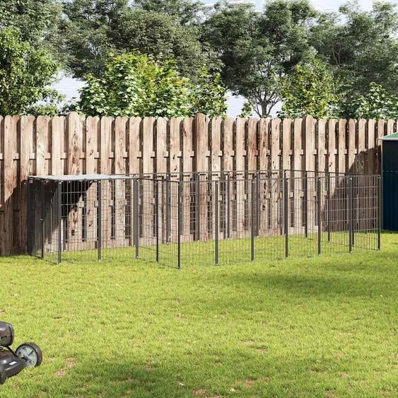 vidaXL Chenil noir 8,47 m² Acier