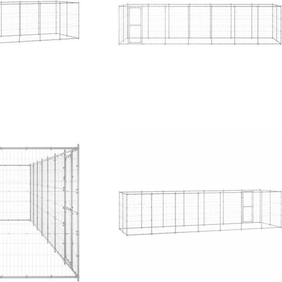 vidaXL Chenil Outdoor Acier galvanisé 16,94 m² - Niche pour chien - Niches pour chiens - Maisons pour chiens