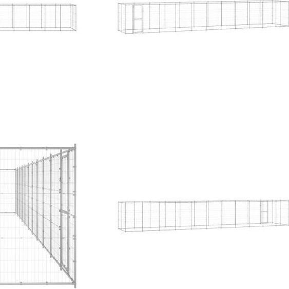 vidaXL Chenil Outdoor Acier galvanisé 26,62 m² - Niche pour chien - Niches pour chiens - Maisons pour chiens
