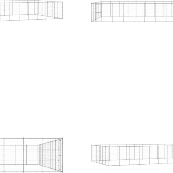 vidaXL Chenil Outdoor Acier galvanisé 79,86 m² - Niche pour chien - Niches pour chiens - Maisons pour chiens