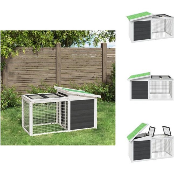 vidaXL Clapier à lapins Gris 100,5x54x55 cm Pin massif - Habitats & Enclos pour petits animaux