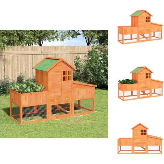 vidaXL Clapier à lapins Marron 170x63x113 cm Pin massif - Habitats & Enclos pour petits animaux