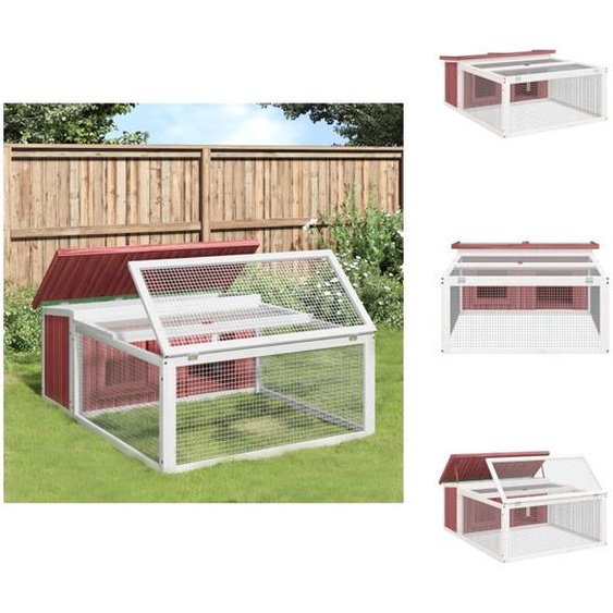 vidaXL Clapier à lapins Moka 117,5x97x47,5 cm Pin massif - Habitats & Enclos pour petits animaux