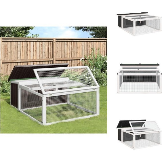 vidaXL Clapier Gris 117,5x97x47,5 cm Pin massif - Habitats & Enclos pour petits animaux