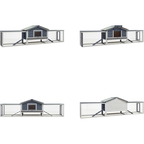 vidaXL Clapier Gris 310x70x87 cm Pin & Sapin Massif - Clapier - Cages pour lapins - Cages pour animaux domestiques