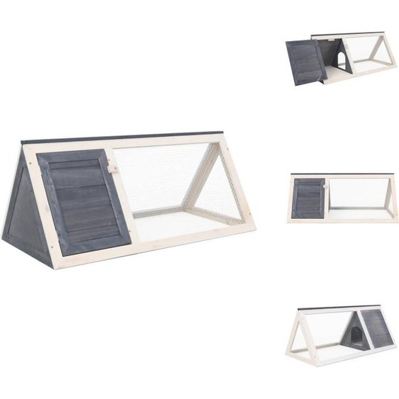 vidaXL Clapier Gris pour petits animaux/lapins Bois - Habitat & Enclos pour petits animaux