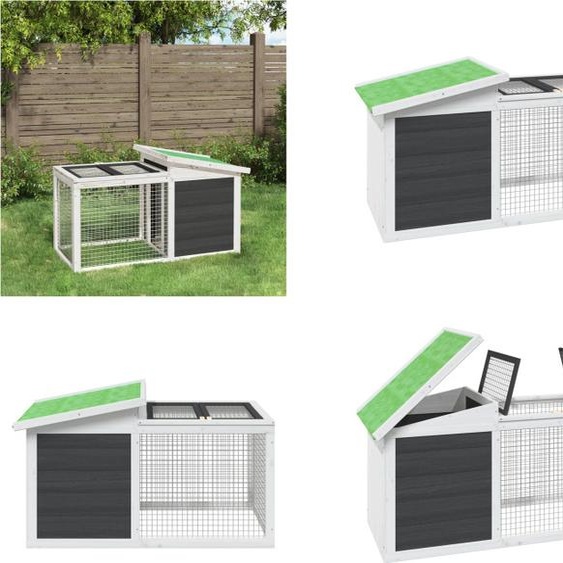 vidaXL Clapier pour lapins Gris 100,5x54x55 cm Pin massif - Clapier pour lapins - Clapier pour lapins extérieur - Clapier pour lapins jardin
