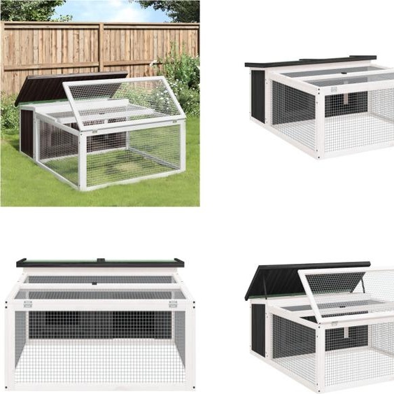 vidaXL Clapier pour lapins Gris 117,5x97x47,5 cm Pin massif - Clapier pour lapins - Clapier pour lapins extérieur - Clapier pour lapins jardin