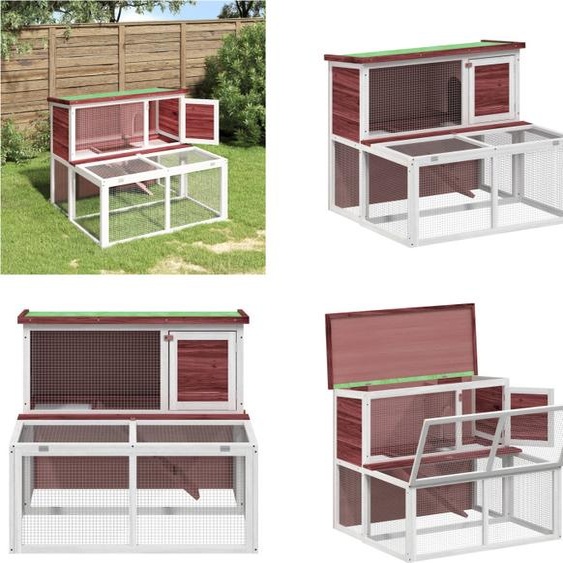 vidaXL Clapier pour lapins Moka 102x90x84,5 cm Pin massif - Clapier pour lapins - Clapier pour lapins dextérieur - Clapier pour lapins de jardin