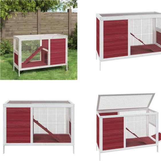 vidaXL Clapier pour lapins Moka 103x44x69,5 cm Pin massif - Clapier pour lapins - Clapier pour lapins extérieur - Clapier pour lapins jardin