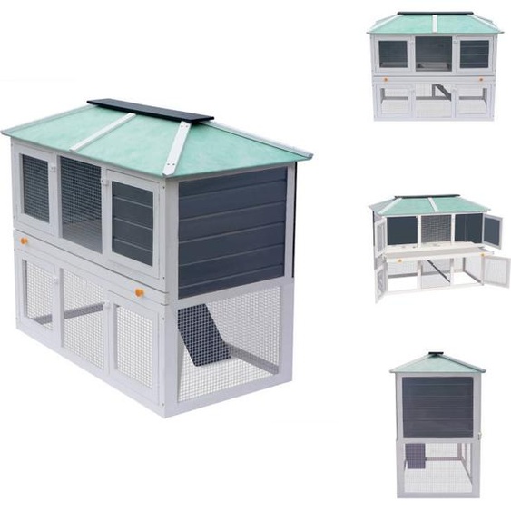 vidaXL Clapier pour petits animaux/lapins 2 étages Bois - Habitat & Enclos pour petits animaux