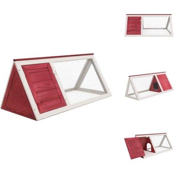 vidaXL Clapier pour petits animaux/lapins Rouge Bois - Habitat & Enclos pour petits animaux