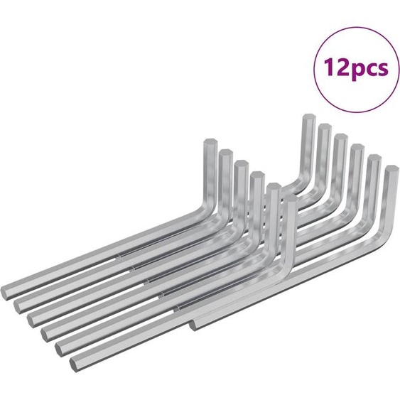 vidaXL Clé Allen 12 pcs argent 32 x 86 mm acier