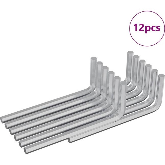 vidaXL Clé Allen 12 pcs argent 32 x 86 mm acier