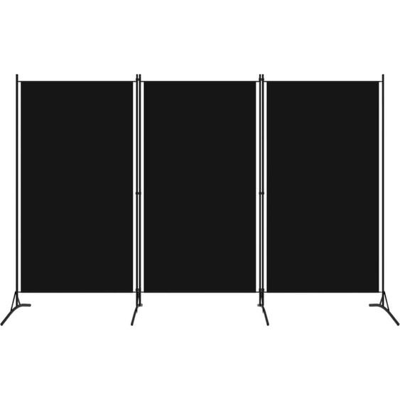 Cloison de séparation 3 panneaux Noir 260x180 cm Vidaxl