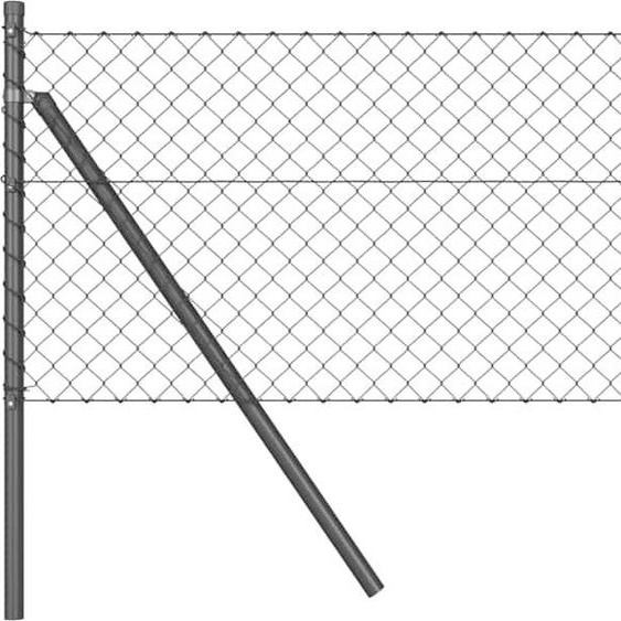 vidaXL Clôture à maillons de chaîne avec poteaux Gris 0,8 x 25 m Acier