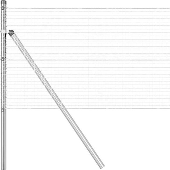 vidaXL Clôture avec poteaux Argent 0,8 x 25 m Acier