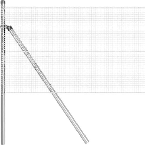 vidaXL Clôture avec poteaux Argent 0,8 x 25 m Acier