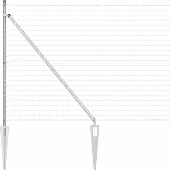 vidaXL Clôture avec poteaux Argent 1,2 x 10 m Acier