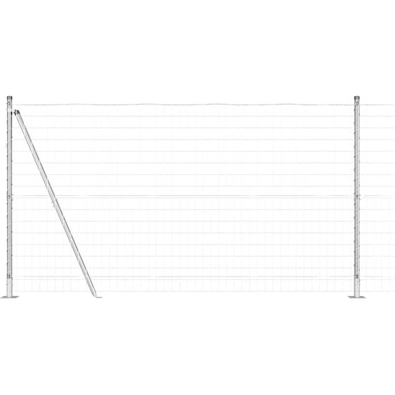 vidaXL Clôture avec poteaux Argent 1,2 x 10 m Acier