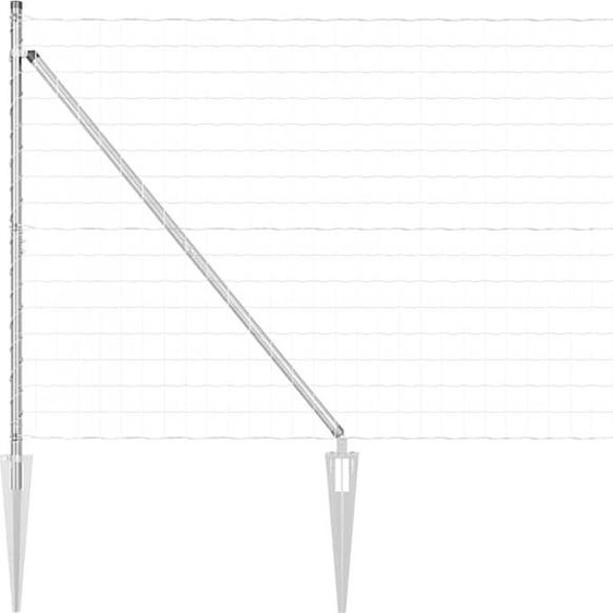 vidaXL Clôture avec poteaux Argent 1,2 x 10 m Acier