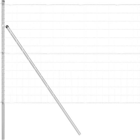 vidaXL Clôture avec poteaux argentés 1,2 x 25 m en acier et PVC