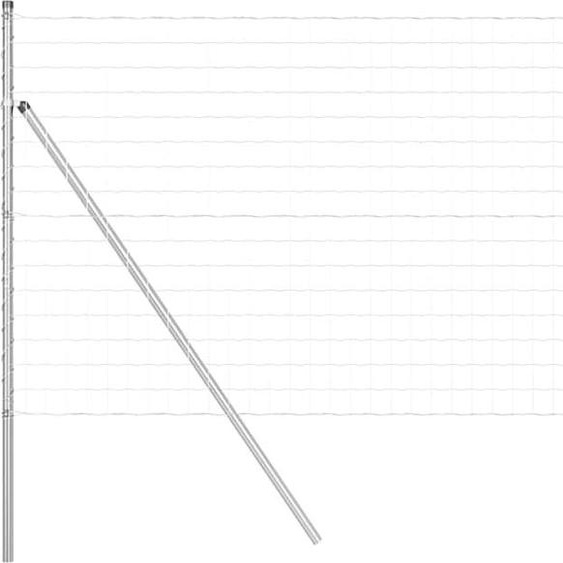 vidaXL Clôture avec poteaux argentés 1,4 x 10 m en acier et PVC