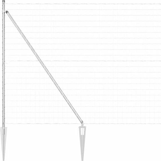 vidaXL Clôture avec poteaux Argent 1,5 x 10 m Acier