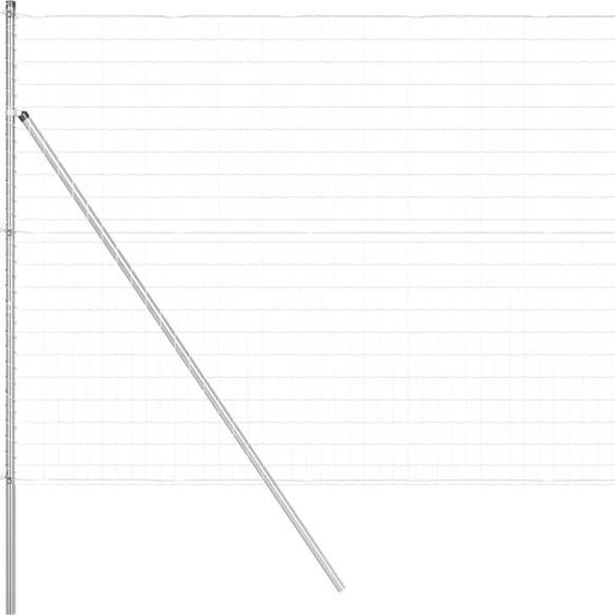 vidaXL Clôture avec poteaux argentés 1,6 x 10 m en acier et PVC