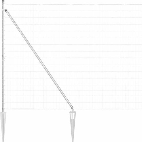 vidaXL Clôture avec poteaux Argent 1,6 x 10 m Acier
