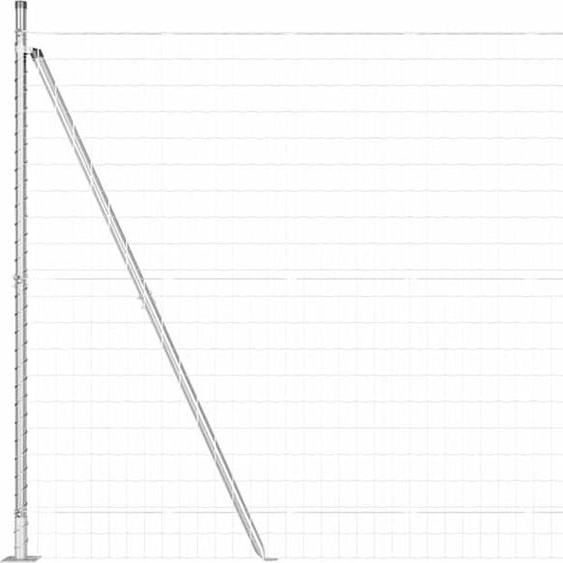 vidaXL Clôture avec poteaux Argent 1,6 x 10 m Acier