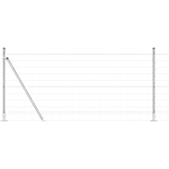 vidaXL Clôture avec poteaux Argent 1 x 25 m Acier