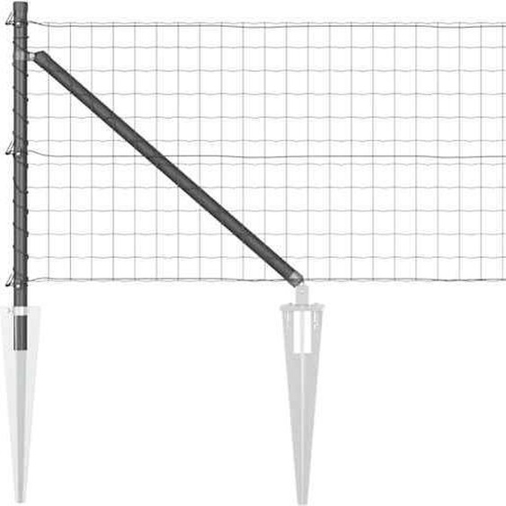 vidaXL Clôture avec poteaux Gris 0,4 x 25 m Acier