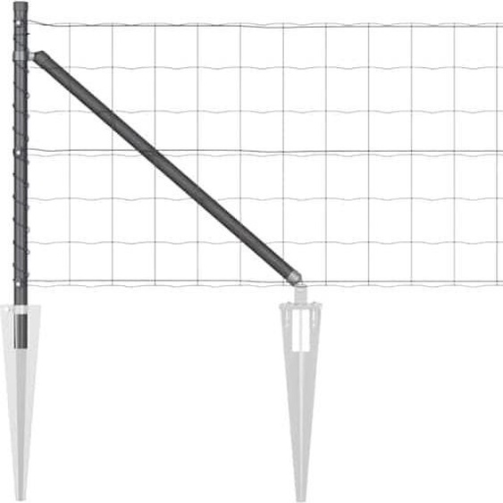 vidaXL Clôture avec poteaux Gris 0,4 x 25 m Acier et PVC