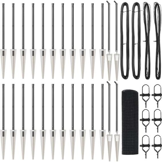 vidaXL Clôture avec poteaux Gris 0.4 x 50 m Acier