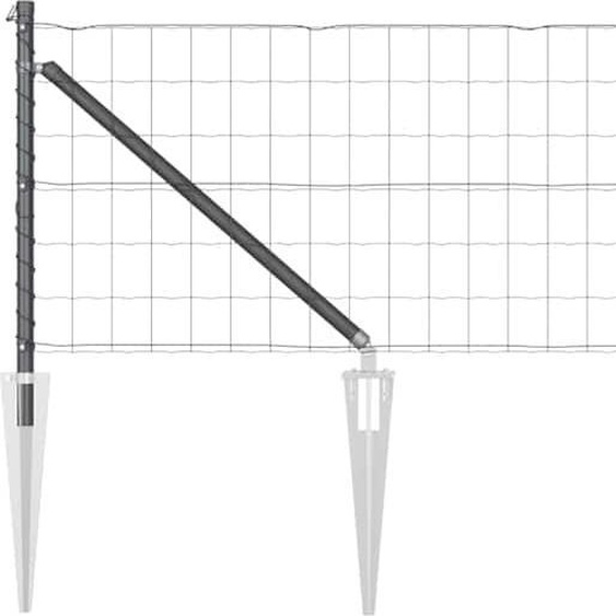 vidaXL Clôture avec poteaux Gris 0,6 x 25 m Acier et PVC