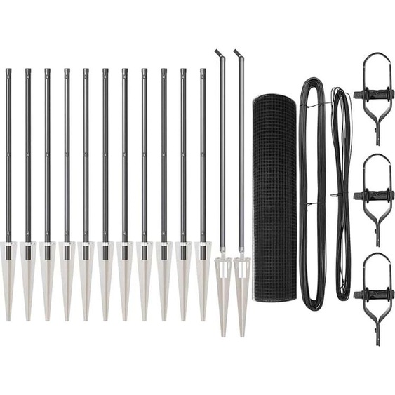 vidaXL Clôture avec poteaux Gris 0,6 x 25 m Acier