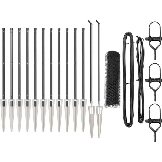 vidaXL Clôture avec poteaux Gris 0,6 x 25 m Acier revêtu de PVC