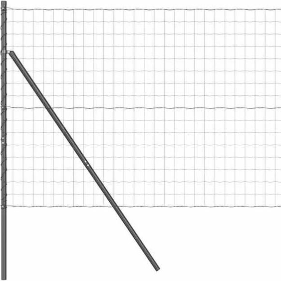vidaXL Clôture avec poteaux Gris 1,2 x 10 m Acier