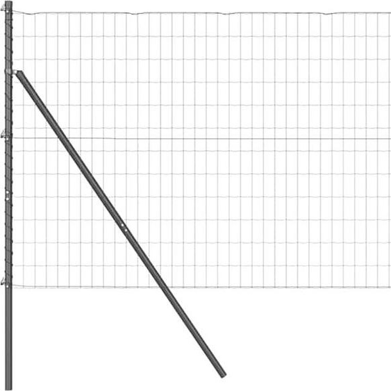 vidaXL Clôture avec poteaux Gris 1,2 x 25 m Acier